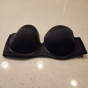 Paramour Strapless Bra 42DD Black Underwire Lined *no Straps*